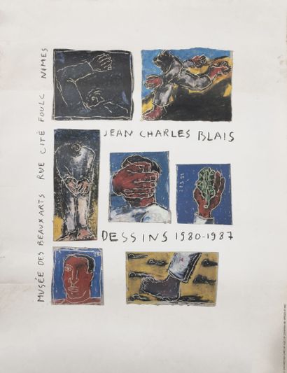 Jean Charles BLAIS (1956) Lot including : 
- Lithograph in colors for the poster...