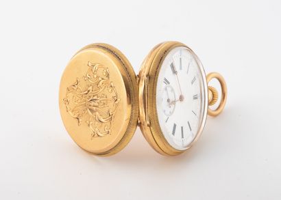 Belle montre de gousset en or jaune (750)...