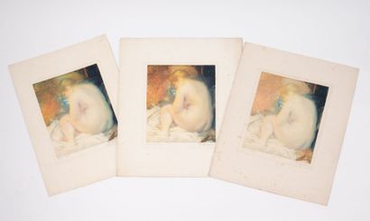D'après Albert BESNARD (1849-1934) Female nude.
Etching and aquatint.
3 artist's...