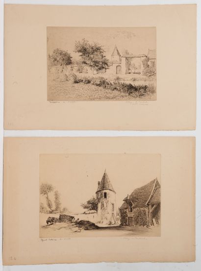 Edgar CHAHINE (1874-1947) Charpont, Abbaye de Coulomb, 1914.
Etching on paper.
Artist's...