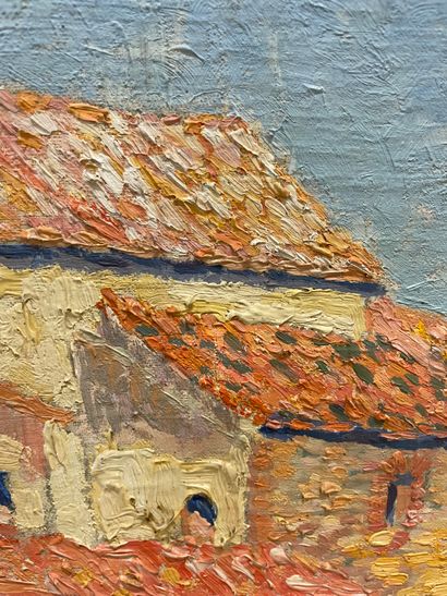 Adrien HAMON (1875-1963) Port of Collioure.
Oil on canvas.
Signed lower left.
65...