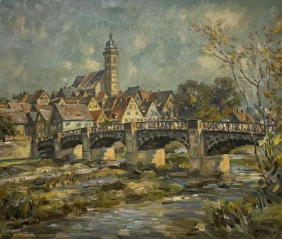 Karl DEMETZ (1909-1986) Nurtingen landscape.
Oil on canvas.
Signed lower right.
61...