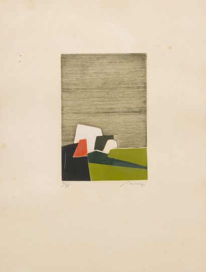 Bernard MUNCH (1921) Untitled.
Aquatint in color on paper.
Signed lower right and...