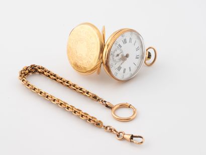 Pocket watch in yellow gold (750). 
Back...