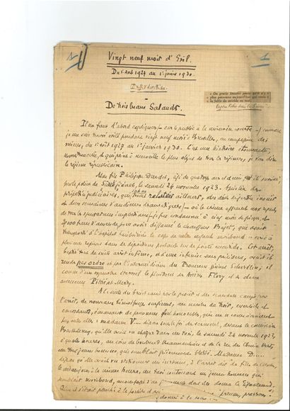 Léon DAUDET (1867-1942) Manuscrit autographe, Vingt-neuf mois d'exil, 1930 ; 168...