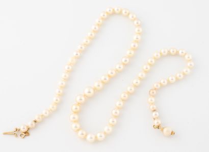 Collier de perles de culture blanches en...