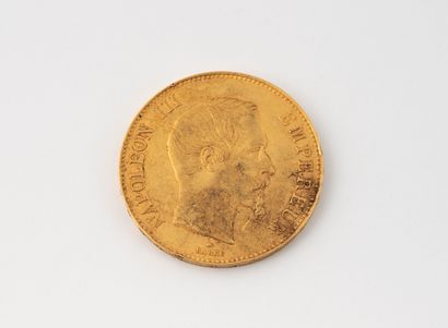 FRANCE 100 Francs or Napoléon II, Paris 1855. 
Poids : 32 g. 
Usures.
