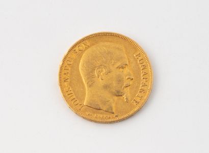 FRANCE 20 Francs or Napoleon III, 1852 A.
Poids : 6.4 g. 
Usures