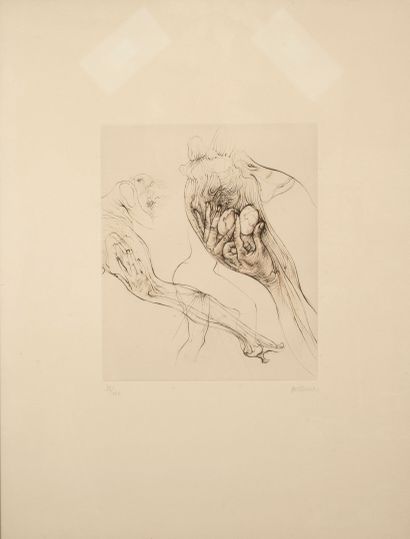 Hans BELLMER (1902-1975) The egg, 1971.
Etching on paper.
Signed lower right and...