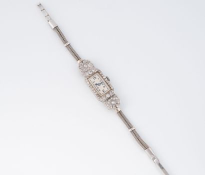 Ladies' wristwatch in white gold (375) and...