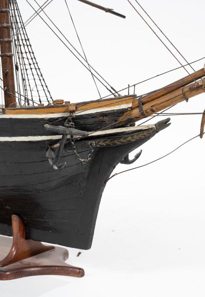 null Grande maquette de voilier à trois mâts au commerce pour le cabotage, nommé...