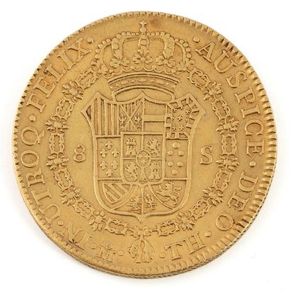 null MEXIQUE
Charles IV (1788.1808) 8 escudos or . 1805. Mexico.
Poids: 26,9 g.
Fr....