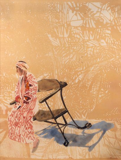Sam SZAFRAN (1934-2019) Lilette à la chaise de Gaudi, 2010.
Lithographie en couleurs...