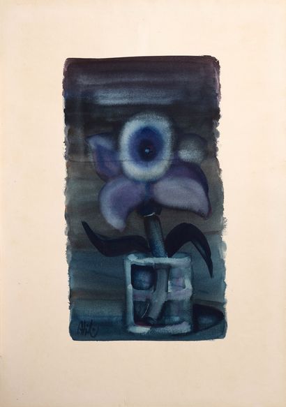 Dino ABIDINE (1913-1993) Fleur dans un vase.
Aquarelle sur papier.
Signé en bas à...