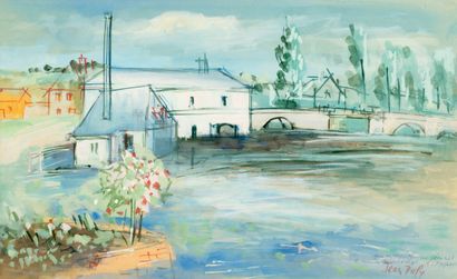 Jean DUFY (1888-1964) Le moulin de Preuilly.
Aquarelle et gouache sur papier.
Signé...
