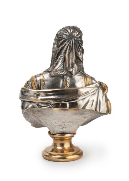 Charles CORDIER (1827-1905) La Juive d'Alger, 1862.
Épreuve en bronze argenté, doré...