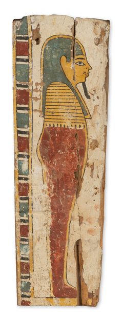 null EGYPTE
Fragment de couvercle de sarcophage représentant un des fils d'Horus...