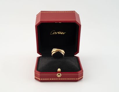 CARTIER Trinity Bague trois anneaux en or trois tons (750) orné de petits diamants...