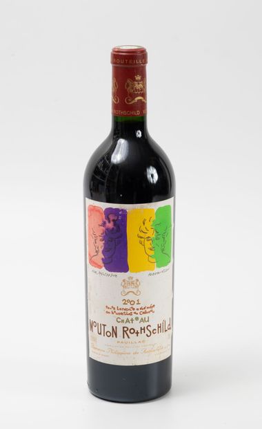 CHÂTEAU MOUTON ROTHSCHILD 1 bouteille, 2001.
GCC1 Pauillac.
Niveau goulot.
Petites...