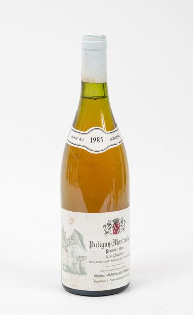 PULIGNY-MONTRACHET 1 bouteille, 1985.
Les Pucelles, 1er cru. Blanc.
Niveau 1,5 cm.
Petits...