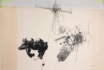 Vladimir VELICKOVIC (1935-2019) Sérigraphie n°6, 1971. 
Impression sur papier calque.
Signé,... Gazette Drouot