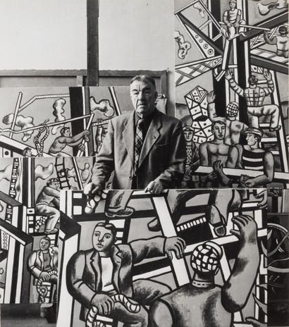 Willy MAYWALD (1907-1985) Fernand Léger dans son atelier, 1947.
Épreuve argentique,... Gazette Drouot