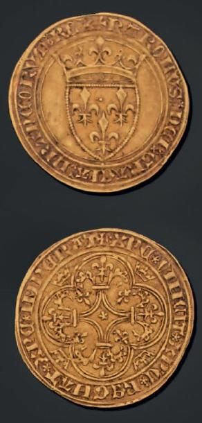 CHARLES VI (1380-1422) Écu d'or à la Couronne. Troyes. D. 369. TTB
