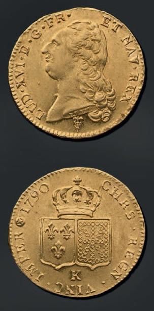 LOUIS XVI (1774-1793) Double Louis d'or au buste nu. 1790 Bordeaux (7381 ex.). D....