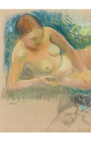 Maurice DENIS (1870-1943) « Etude pour la source ». Pastel et fusain monogrammé vers...