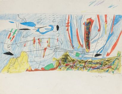Roberto MATTA « Lightiming », circa 1938. Crayons sur papier. Non signé. Titré en...