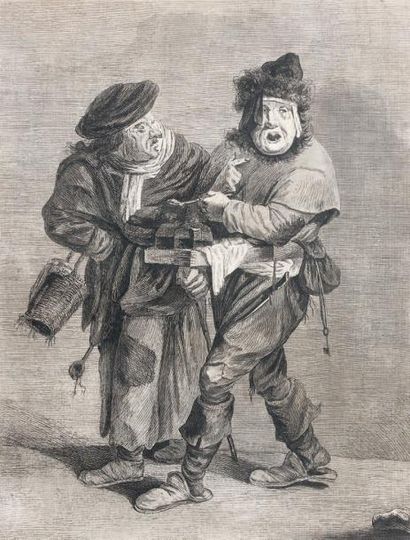 Attribué à Pieter QUAST (Amsterdam 1606-1647) Le marchand d'eau de vie et sa femme....