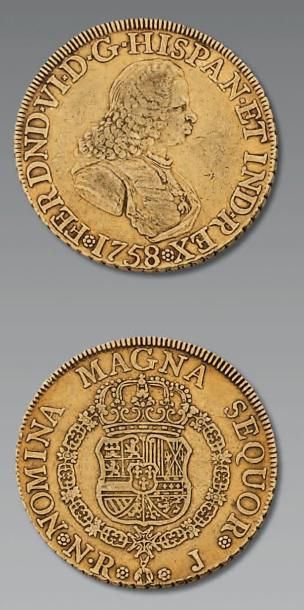 COLOMBIE Ferdinand VI (1746-1760) 8 Escudos 1758. Nuevo Reino (Bogota). [Fr. 15]....