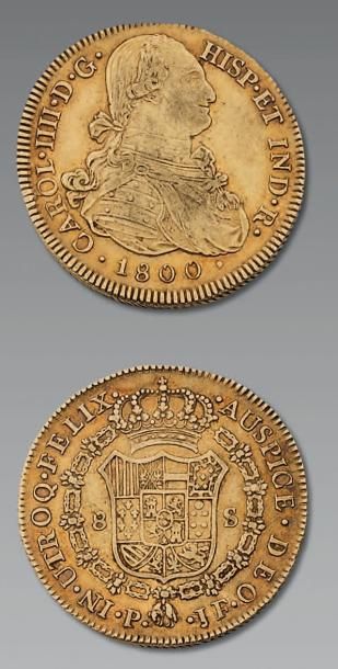 Charles IV (1788-1808) 8 Escudos. 1800. Popayan. [Fr. 52]. TTB à Superbe