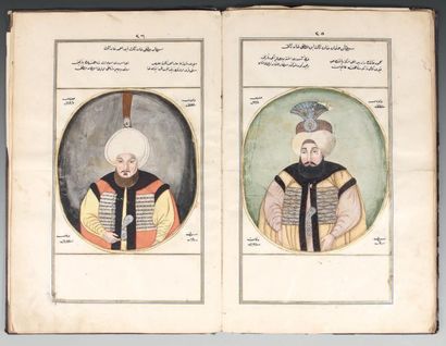 Rare album de portraits de sultans ottomans,...