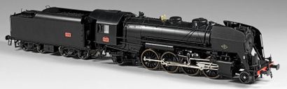 SUNSET MODELS: Locomotive 141 R SNCF, et tender 30 R, noire. Long.: 53 cm