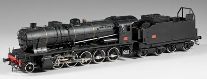 THIERRY MAGROU Locomotive 150 P 98 avec tender, 36 Q noire "Dépôt de Longueau", date...