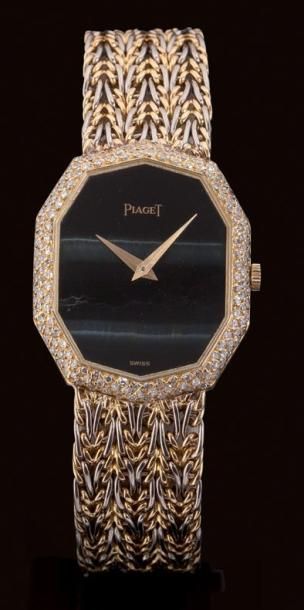 PIAGET Montre bracelet de dame en or. Cadran muet en quartz à effet chatoyant Lunette...