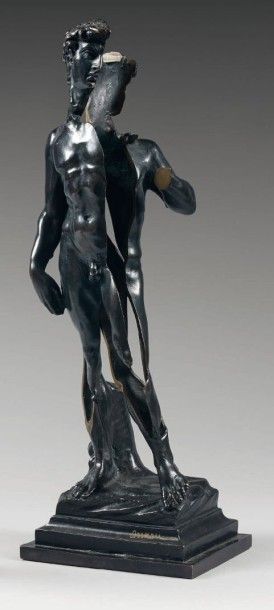 Fernandez ARMAN (1928-2005) David, 1994. Epreuve en bronze à patine brun-noir. Datée...