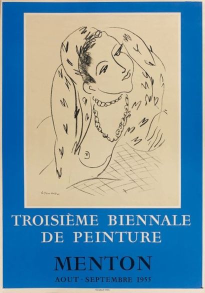 AFFICHES D’EXPOSITIONS à Menton, Antibes ou Paris, de 1955 à 1980 : Matisse (x2)...