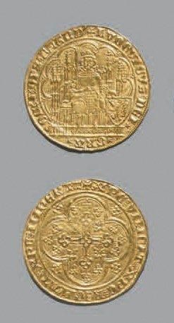 FLANDRES Louis de Male (1346-1384) Chaise d'or au lion - 4,43 g. Fr. 163. Superb...