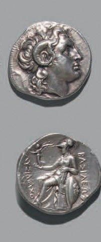 null Thrace: Lysimaque (323-281 av. J.-C) Tétradrachme - 17 g. Tête cornue d'Alexandre...