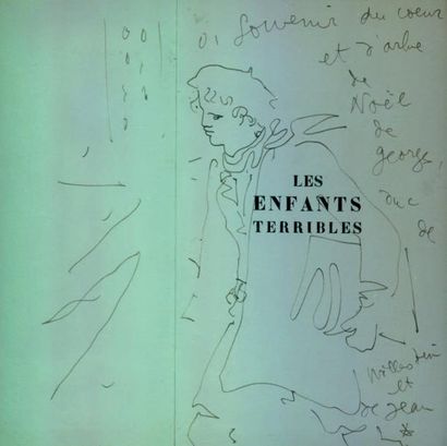 COCTEAU (Jean) Dessin original à l'encre, avec envoi autographe, signé, sur une page...