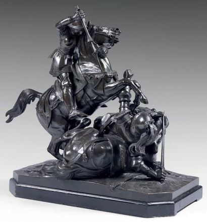 Théodore GECHTER (1796-1844) Jeanne d'Arc combattant un chevalier anglais, 1841....