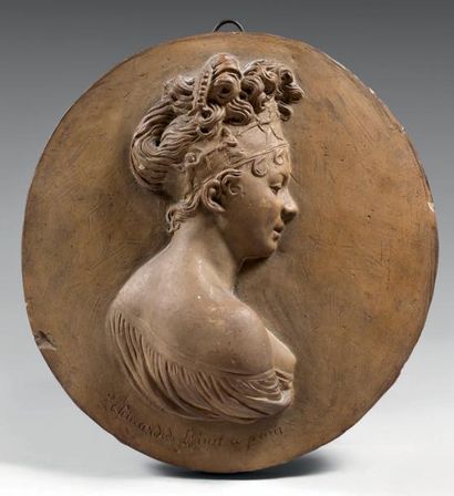 Joseph CHINARD (1756-1813) Portrait de Madame Récamier. Médaillon en terre cuite...