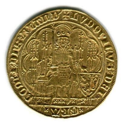FLANDRES. Louis de Male (1346-1384) Chaise d'or au lion. - 4,45 g. [Fr. 163]. Su...