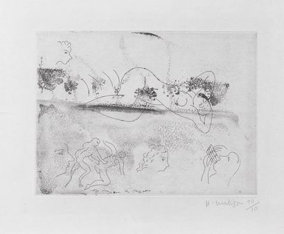 Henri MATISSE (1869-1954) "Nu allongé - Remarques. 1932". (M. Duthuit - Matisse,...