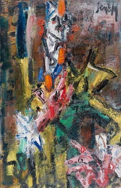 GEN PAUL (1895-1975) «Jongleur». 1943. Huile sur toile, signée en haut à droite....
