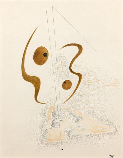 Léon Arthur TUTUNDJIAN (1905-1968) Composition. Aquarelle et encre de Chine sur papier,...
