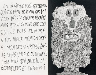 Jean Dubuffet (1901-1985) La Fleur de Barbe. Paris 1960. Poème autographe de l'artiste....