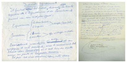MASSON (andré) «Indésirable expressionisme». Manuscrit autographe, signé. 4 Mars...